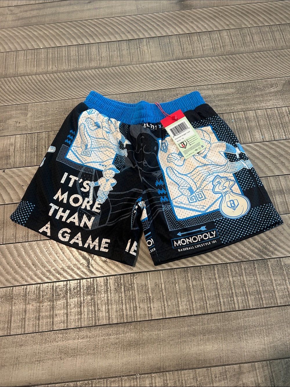 Monopoly Kids' Black & Blue Casual Shorts with Graphic Print